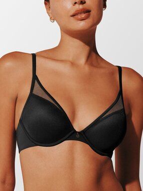 ThirdLove Black 24/7 Uplift Plunge Underwire Push-up Bra | Size 32E